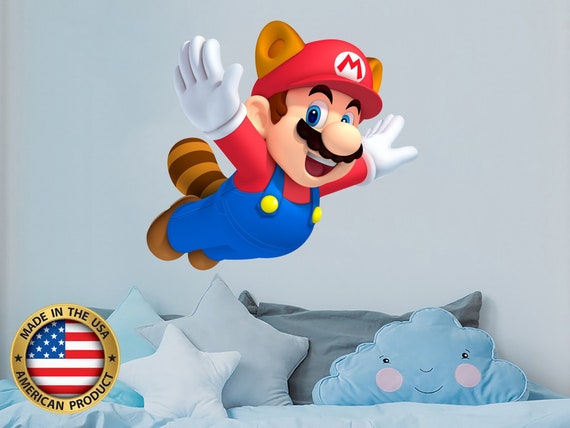 Super Mario Wall Decal Mario Nursery Themed Decor Game Room Wall Decor Peel And Stick Mural Super Mario Kids Bedroom Decals Ns2142