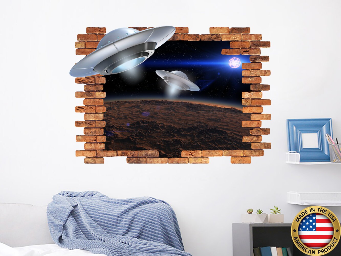 3D Space Wall Decal. Space Vinyl Sticker Murals. Flying Etsy UK