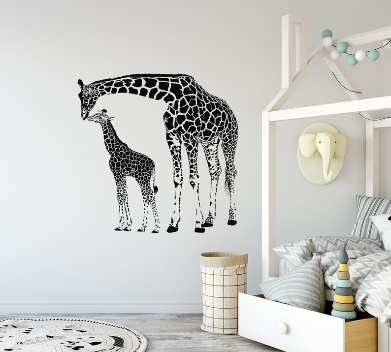 Giraffe Wall Decals Animals Vinyl Sticker Safari Nursery Decor Baby Kids Decal Jungle Bedroom Art Ns924