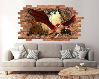 Dragon fantasy Halloween gothique Nº 73 wallsticker Mural chauve-souris
