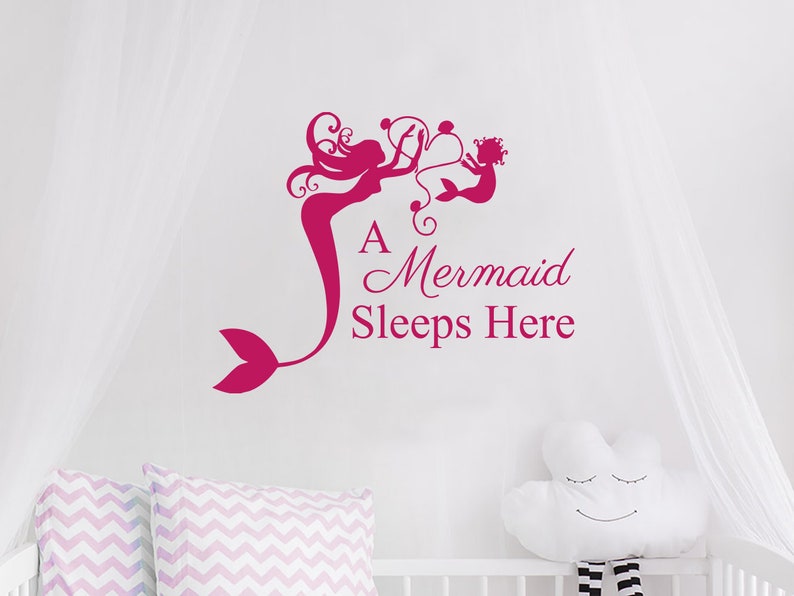 Wall Decals Quotes Vinyl Sticker Decal Quote A Mermaid Sleeps Etsy