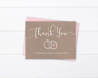 engagement thank you etsy engagement thank you cards