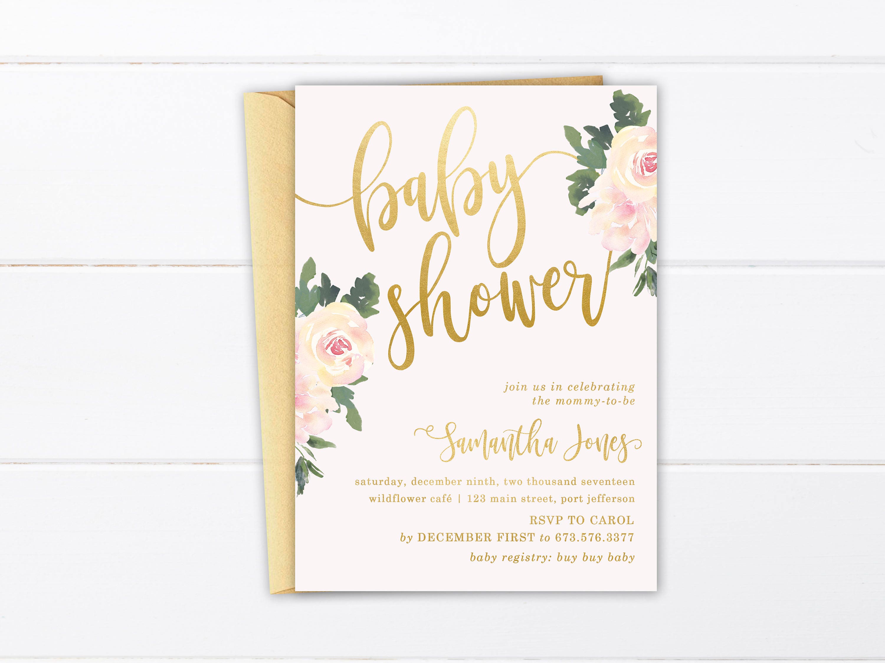 Paper & Party Supplies Printable Baby Shower Invitation Diaper Shower