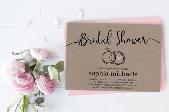 Bridal Shower Invitation Instant Download Rustic Bridal Etsy