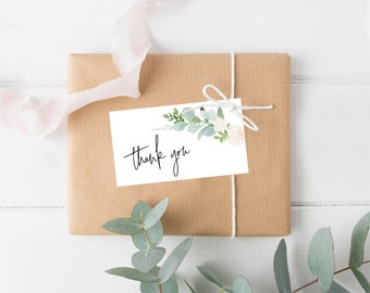 Eucalyptus Bridal Shower Tags, Bridal Shower Thank You Tags Instant Download Printable Wedding Favor Tags, Watercolor Eucalyptus Favor Tag