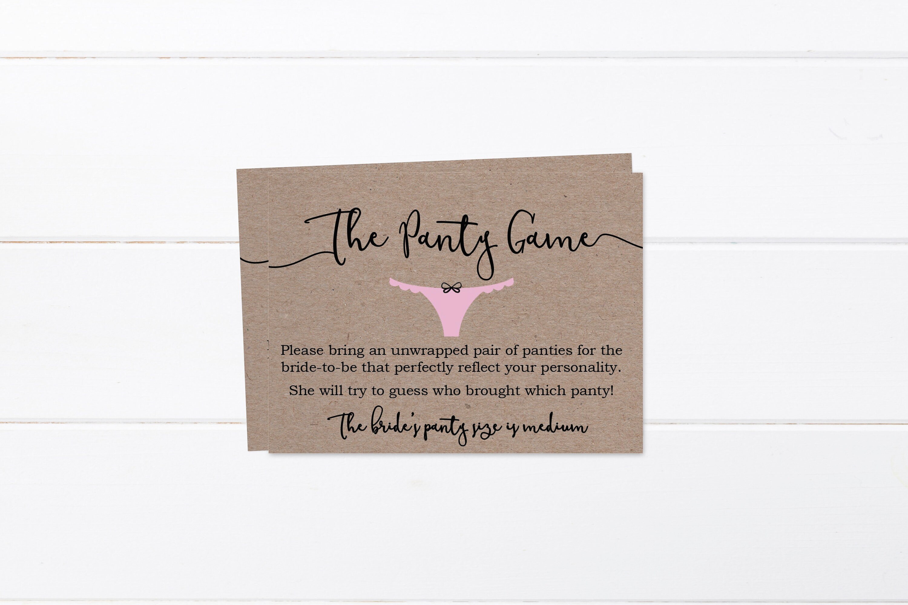 Printed Panty Game Bridal Shower Activities Fun Bridal Shower Etsy
