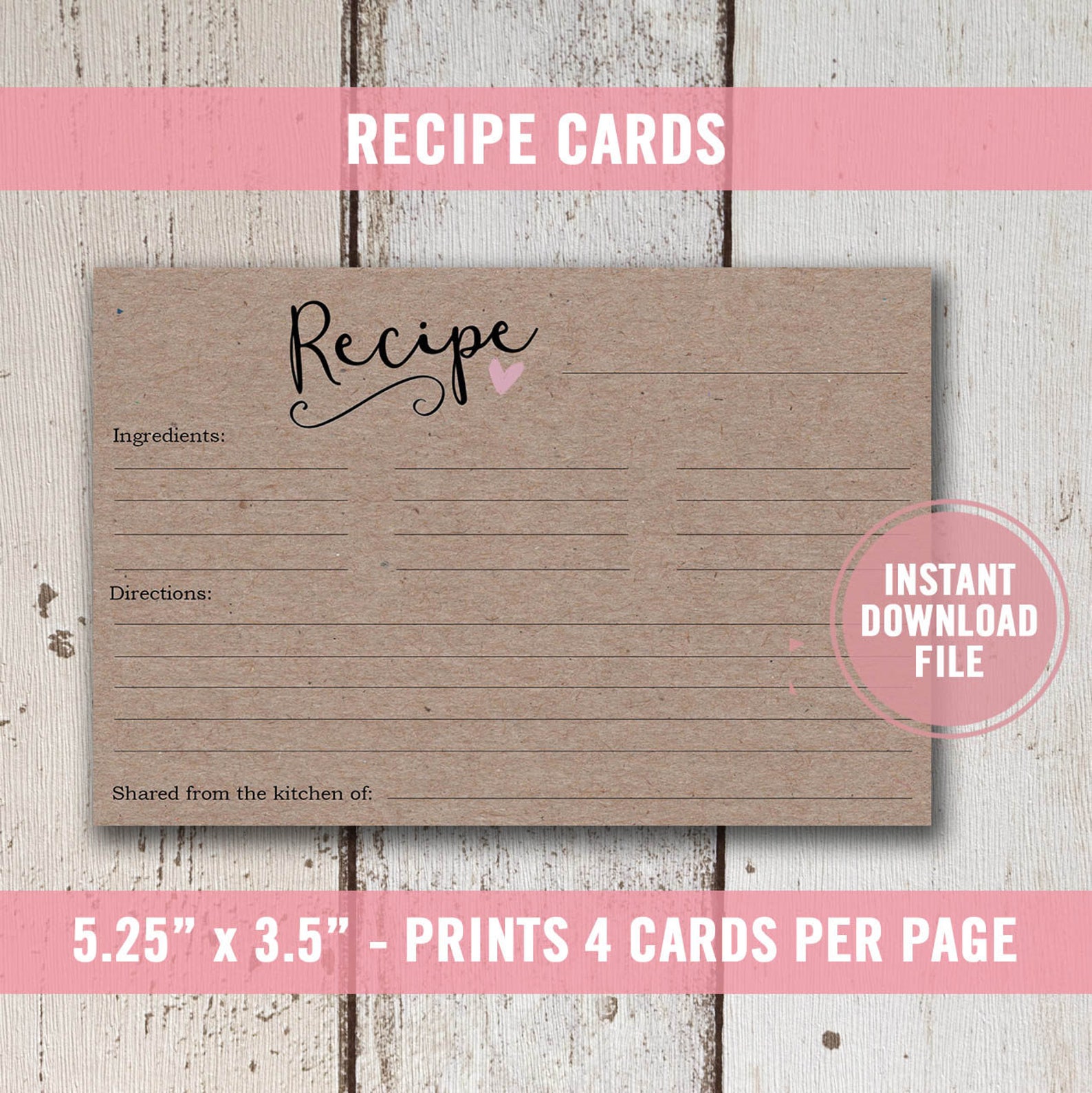 Bridal Shower Invitation Recipe Card for Bride Recipe Shower Etsy