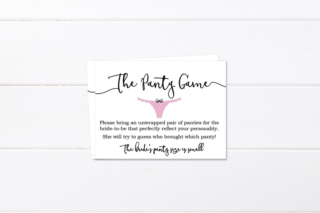 Printed Panty Game Bridal Shower Activities, Fun Bridal Shower Game