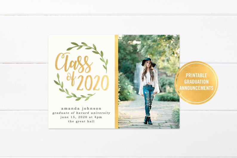 College Graduation Announcement, Graduation Party Invitation, High School Graduation Class of 2023, Virtual Graduation, Printed or Digital image 1