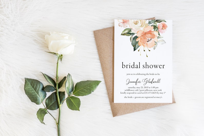 Bridal Shower Invitation Printable Bridal Shower Invite Etsy