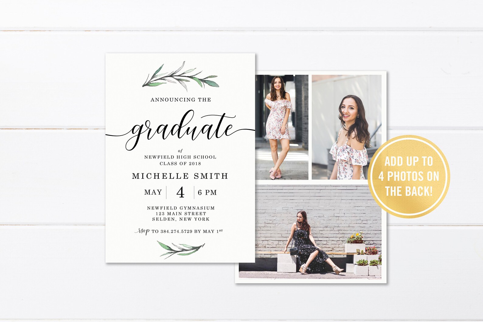 Custom Printed Graduation Announcement Printable Graduation - Etsy