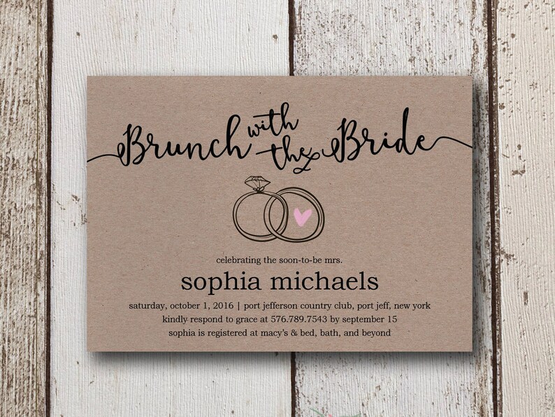 Bridal Shower Invitation Instant Rustic Image 0