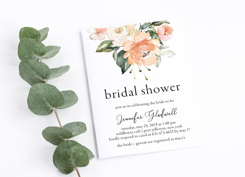 Bridal Shower Invitation Printable Bridal Shower Invite Etsy