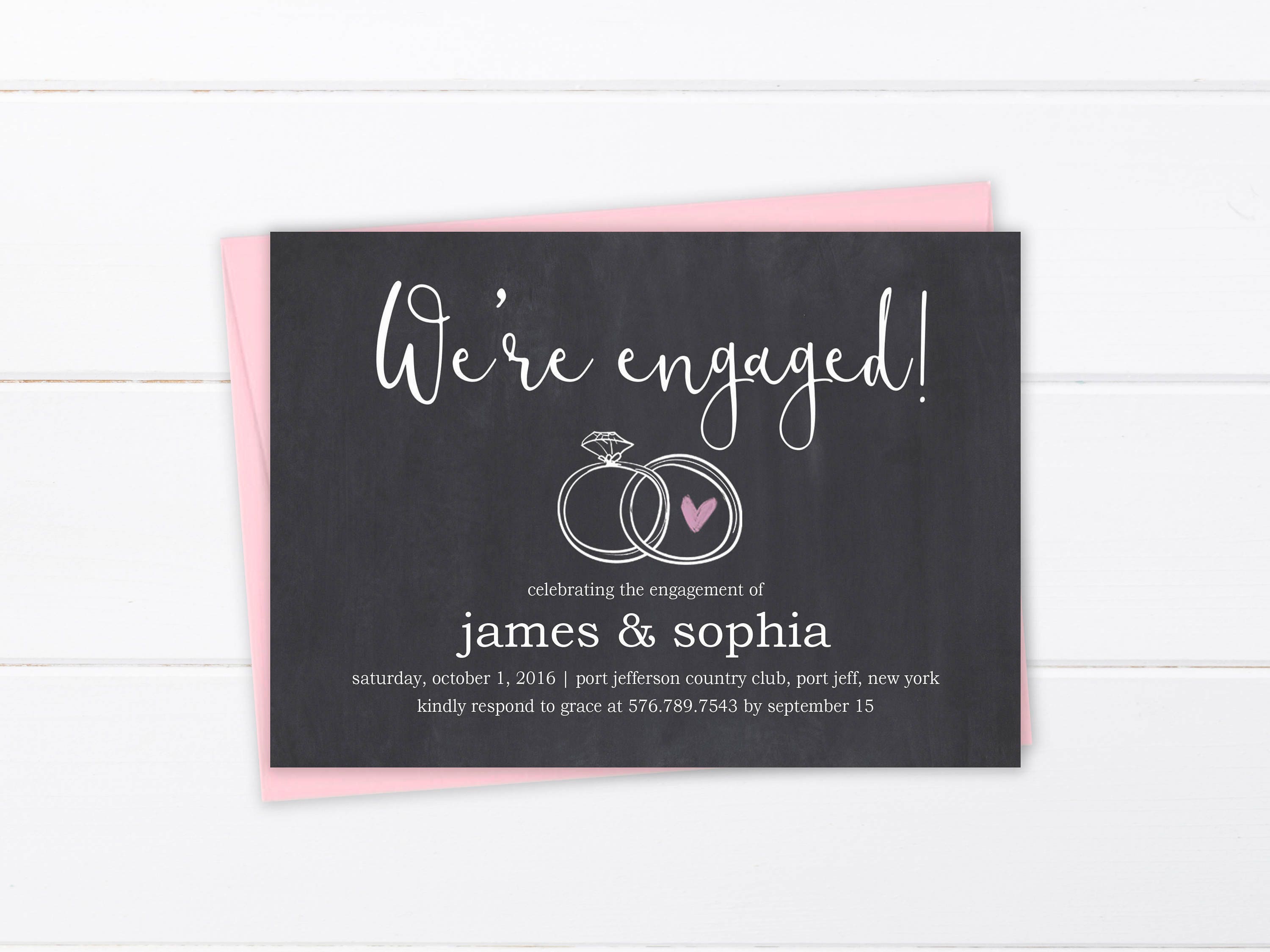 Rustic Printable or Printed Engagement Party Invitations Etsy