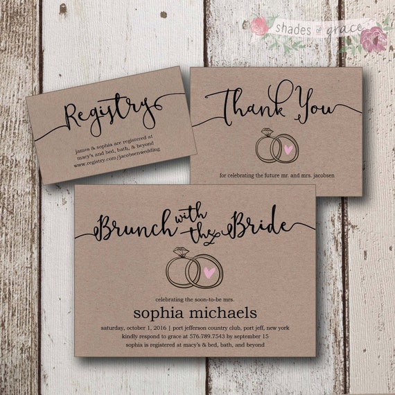 Bridal Shower Invitation Instant Download Rustic Bridal Etsy