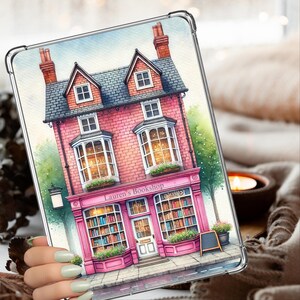 Personalized Coral Pink Bookshop Kindle Insert: Vintage Bookstore Design