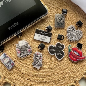Kindle Charms| USB C Phone Charm | Kindle Accessories | Bookish Gifts | Mini Keychains | Phone Charm| Bookish Merch