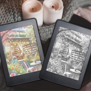 Kindle Lock Screen | Kindle Wallpaper E-Reader Lock Screen | Kindle Paperwhite | Kindle Lock Screen Screensaver -Spring Floral Bookshop