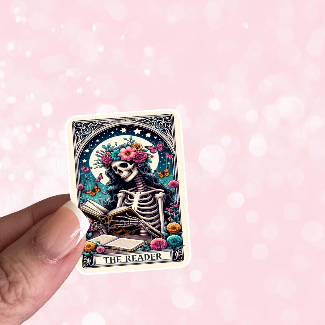 Tarot Card Reader Sticker: Bookish Mystical Art - Etsy
