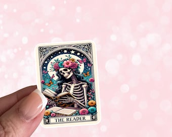 Tarot Card Reader Sticker: Bookish Mystical Art