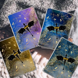 Fourth Wing-Inspired Dragon Kindle Insert – Holographic or Matte Finish for Clear Kindle Case – Fantasy Bookish Gift