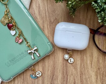 Custom Initial USB-C Charm: Gold Enamel Dust Plug, Kindle Accessory