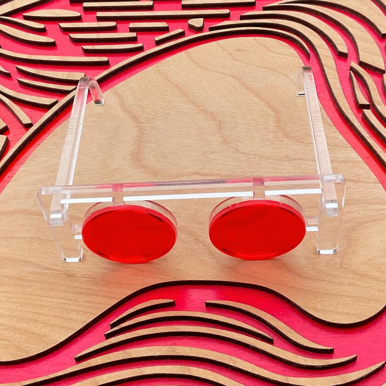 King Gizzard and the Lizard Wizard Party Glasses, KGLW Fan Made Novelty Glasses, Acrylic Glasses with Snap In Temples image 6