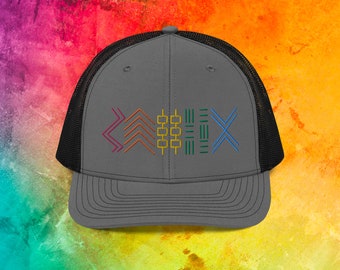 Billy Strings Rainbow Trucker Cap, BMFS Hat, Colorful Embroidery on Gray/Black, Concert Lover Gift for Bluegrass Fan