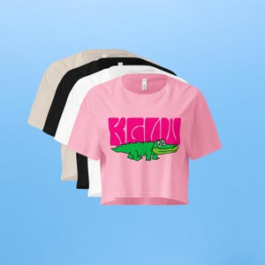 King Gizzard and the Lizard Wizard Crop Top, KGLW Gator Cropped Tee, Sizes XS to XL, 4 Color Options, Organic Cotton Shirt