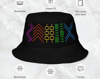 Billy Strings Inspired Rainbow Runes Reversible Bucket Hat