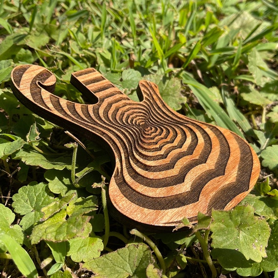 Pachyderm Bass Illusion Wood Magnet, Les Claypool Inspired Fridge