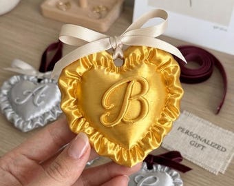 Personalized Heart Ornament, Custom Name Heart, Romantic Gift for Her, Christmas Ornament, Coquette Aesthetic