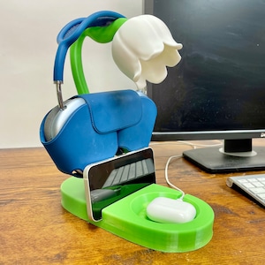 Lily of the Valley Flower Headphone Stand: May Birth Flower Desk Organizer, Christmas Gift, Birthday Gift