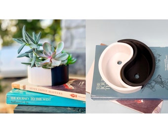 Yin Yang Planter: Feng Shui Desk Decor, Zen Garden