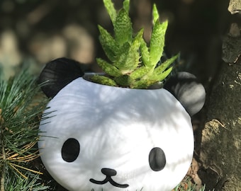 Panda Planter, Panda gifts, Mother’s Day Gift, Panda Pot, Mama bear, Panda decor, bear planter Panda bear, Garden, Office decor for women