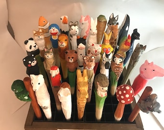 Animal pens, Office Decor,  Birds, pens, bunny pens, Coworker Gift, Wolf, Tiger, back to school, flamingo, Lion, monkey king