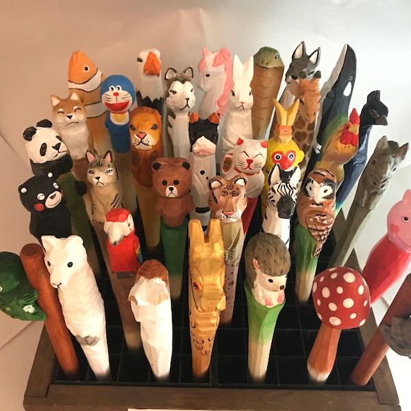 Stylos pour animaux, décoration de bureau, stylo girafe, cadeau de Noël, cadeau de collègue, loup, tigre, fournitures scolaires, cadeau pour enseignant, flamant rose, lion