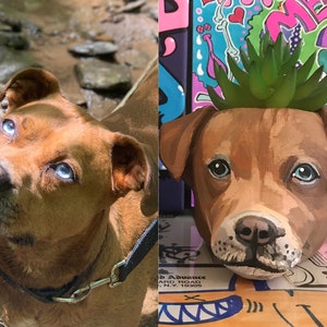 Custom Dog Planter: Fathers Day gift, Personalized Pet Memorial Gift, Christmas gift, pet gifts, Pet loss
