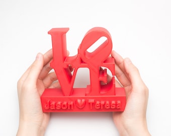 Personalize 3D Printed LOVE Sculpture, Valentine's Day gift, Love, Anniversary, Wedding Gift, Womens Gift