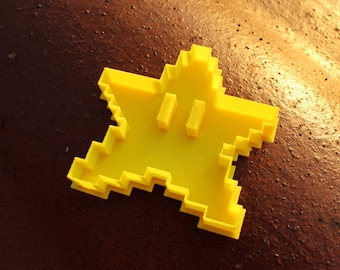 Pixel Star Cookie Cutter, 3D Printed, Geek, 8 bits pixel, video Game, Old School, Party, Home Decor, Wall Decor, Office Decor, Customize