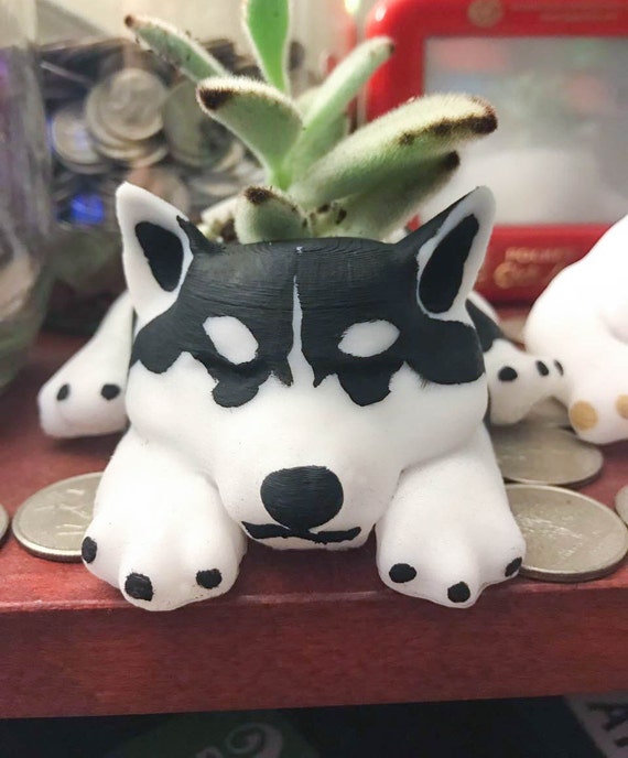 personalized gift Cute Siberian Husky Custom Husky Planter Christmas Gift Animal planter Dog Lover Christmas Gift Fathers Day gifts