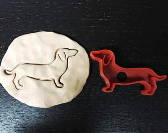 Cortador de biscoitos para cachorro Dachshund: plástico PLA, design em relevo