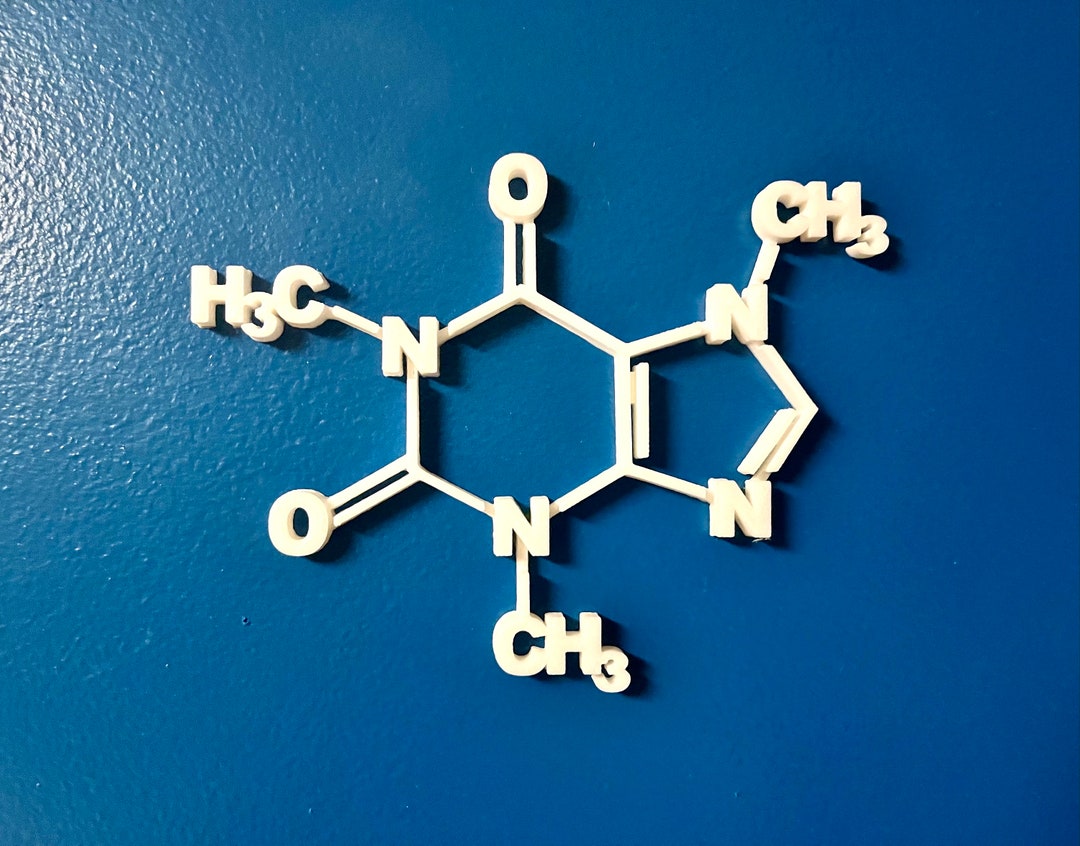 Caffeine Molecule Wall Art | Coffee Chemistry Decor | Science Gift for ...