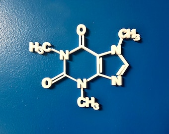 Caffeine Molecule Wall Art | Coffee Chemistry Decor | Science Gift for Chemist, Barista Gift, Coffee Lover Decor, Nerdy Science Wall Art