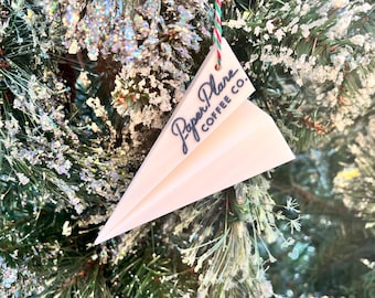 Custom Paper Plane Christmas Ornament – Aviation Holiday Decor, Personalized Pilot Gift, Airplane Tree Decoration