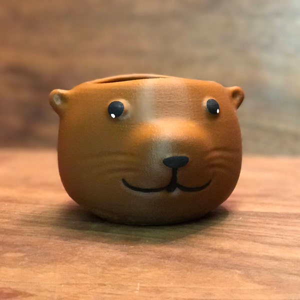 Otter planter, Sea otter, Office Decor, otter gift, Dads Gift, Holiday Gift, otters, otter decor, Husband Gift, Teachers Gift