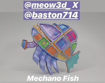 Mechano Fish - Collectors edition - Baston X Meow3D prototype - limited edition art - steampunk - fish - Baston714