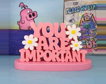 YOU ARE IMPORTANT – Emotional Support Gift, Positive Affirmation Sculpture, Motivational Feel-Good Desk Decor, Thoughtful Encouragement Gift