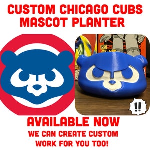 Chicago Cubs planter, Desk decor, Gift for him, Cubs planter, Chicago, Chicago cub, Dad gift, man gift, Custom Sports Planter