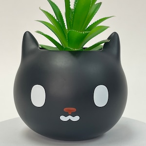 Cat Planter – Black Cat Succulent Pot, Cat lover gift, Cat Gifts, Cat Mom, Cat Dad, desk decor, Pet Memorial, Animal planter